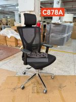 Fauteuil de direction ergonomique avec dossier en maille respirante et piètement chromé