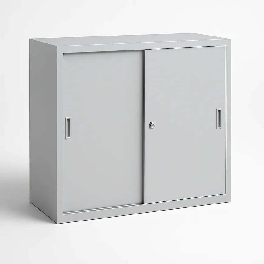 Armoire basse métallique avec 2 portes coulissantes Armoire basse métallique avec 2 portes coulissantes – Image 1
